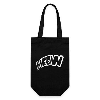 Meow Cat Comic Meow Lettres Chaton Texte Citation - Sac à bouteille - noir - Devant