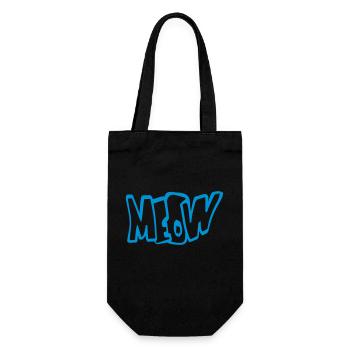 Meow Cat Comic Meow Lettres Chaton Texte Citation - Sac à bouteille - noir - Devant
