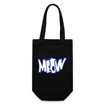 Meow Cat Comic Meow Lettres Chaton Texte Citation - Sac à bouteille - noir - Devant