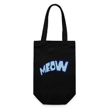 Meow Cat Comic Text Meow Funny Cartoon Quote - Gift Bag for Bottles - black - Front