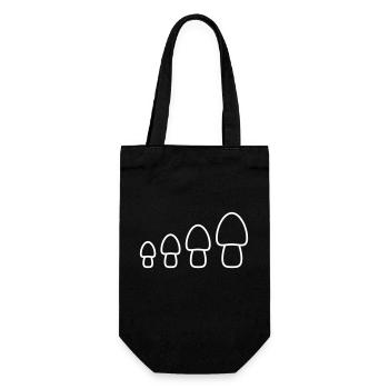 Lot White Mushrooms 4 Small Large Row Four Fungus - Gift Bag for Bottles - black - Front