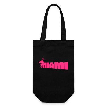 Miami États-Unis Flamingo Bird Amérique Floride Voyage - Sac à bouteille - noir - Devant