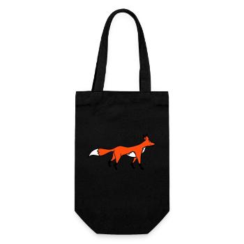 Fox Red Fox Forest Animal Clever Cute Wild Dog - Gift Bag for Bottles - black - Front
