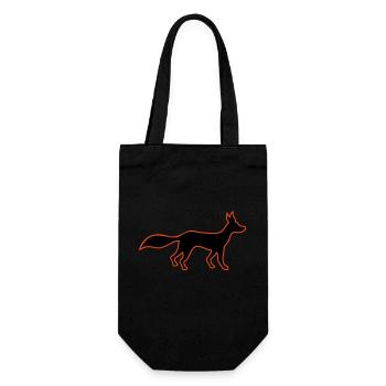 Renard roux Renard sauvage Silhouette Contour Silhouette Rouge - Sac à bouteille - noir - Devant