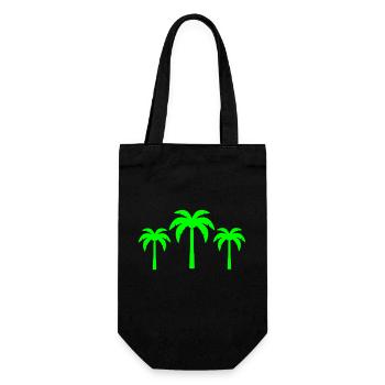 palmen - Geschenkbeutel für Flaschen - Schwarz - Vorne