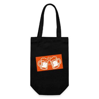 Bierglas Bier Symbol - Geschenkbeutel für Flaschen - Schwarz - Vorne