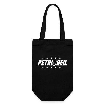Petri Heil Angel Spruch - Geschenkbeutel für Flaschen - Schwarz - Vorne
