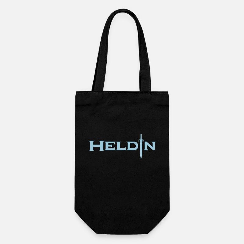 Heldin - Geschenkbeutel für Flaschen - Schwarz