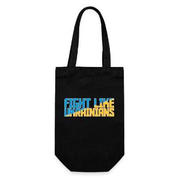 fight like ukrainians quote - Gift Bag for Bottles - black - Front