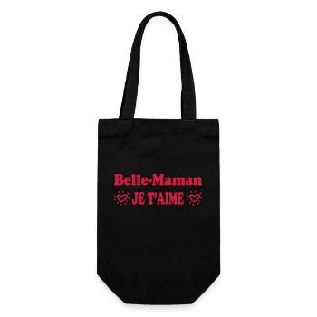 Stiefmutter, ich liebe dich - Geschenkbeutel für Flaschen - Schwarz - Vorne