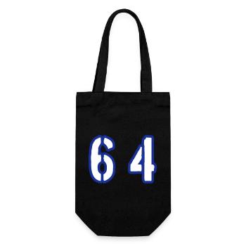 64 Zahl Symbol - Geschenkbeutel für Flaschen - Schwarz - Vorne