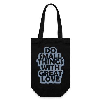 Zitat do small things - Geschenkbeutel für Flaschen - Schwarz - Vorne