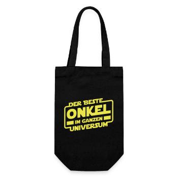 Bester Onkel im Universum - Geschenkbeutel für Flaschen - Schwarz - Vorne