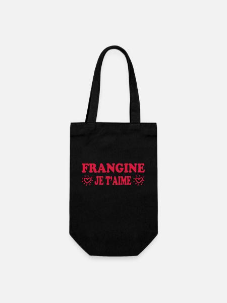FRANGINE Ich liebe - Geschenkbeutel für Flaschen - Schwarz