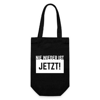 Nie Wieder Ist Jetzt! (Gegen Rechts / White) - Geschenkbeutel für Flaschen - Schwarz - Vorne