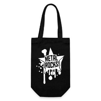Heavy Metal Rocks Hard Rock Musik Graffiti Stern - Geschenkbeutel für Flaschen - Schwarz - Vorne