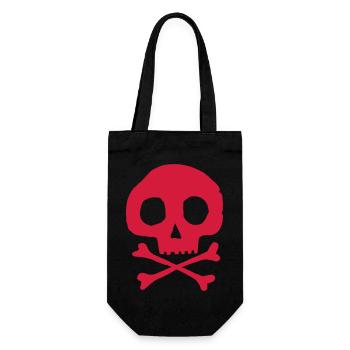 Crâne et os - Sac à bouteille - noir - Devant