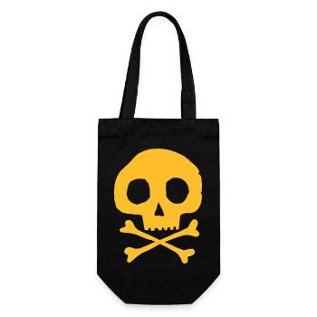 Crâne et os - Sac à bouteille - noir - Devant