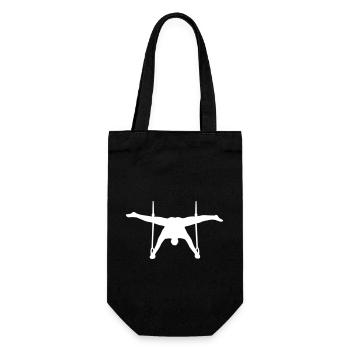 Elegant ring gymnast - strength in white - Gift Bag for Bottles - black - Front