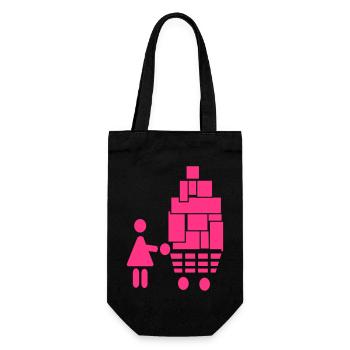 Geschenk Einkaufen vor Weihnachten Shopping - Geschenkbeutel für Flaschen - Schwarz - Vorne
