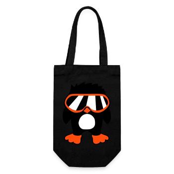 Penguin Bird Cool Ski Goggles DJ Fun Little Bird - Gift Bag for Bottles - black - Front