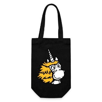 Unicorn Happy Friendly Smile Comic Cartoon - Gift Bag for Bottles - black - Front