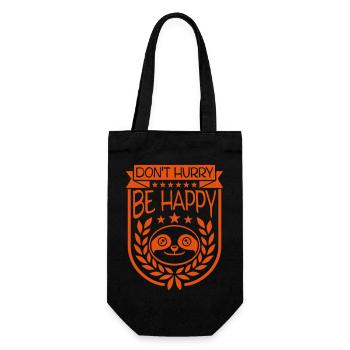 Don't hurry be happy - Gift Bag for Bottles - black - Front