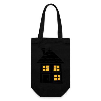 nacht licht fenster dunkel schwarz süßes kleines h - Geschenkbeutel für Flaschen - Schwarz - Vorne