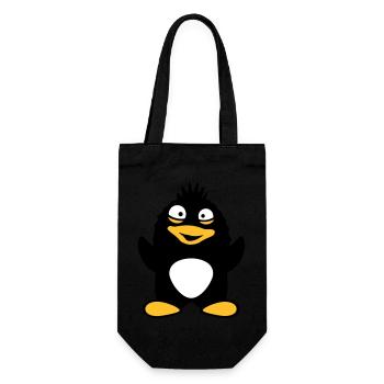 pingouin mignon agitant stupide fou oiseau drôle - Sac à bouteille - noir - Devant