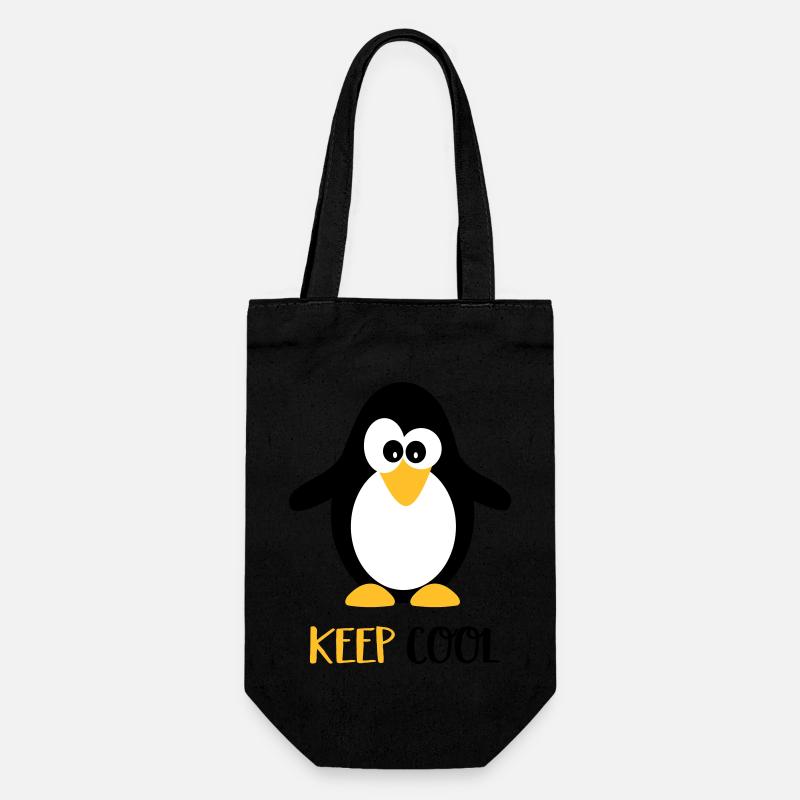 penguin - Gift Bag for Bottles - black
