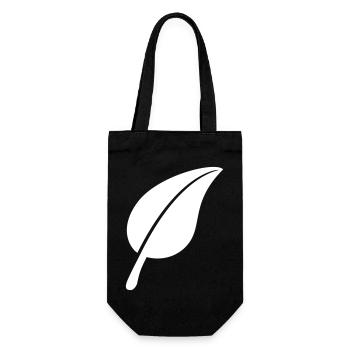 Weißes Schönes Blatt Öko Frühling Sommer Natur - Geschenkbeutel für Flaschen - Schwarz - Vorne