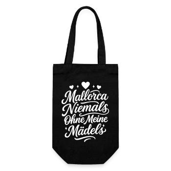 Mallorca Niemals Ohne Meine Mädels - Geschenkbeutel für Flaschen - Schwarz - Vorne