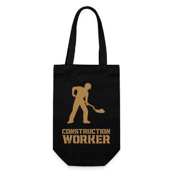 bauarbeiter baustelle worker - Geschenkbeutel für Flaschen - Schwarz - Vorne