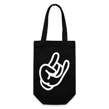 rock hand - Geschenkbeutel für Flaschen - Schwarz - Vorne