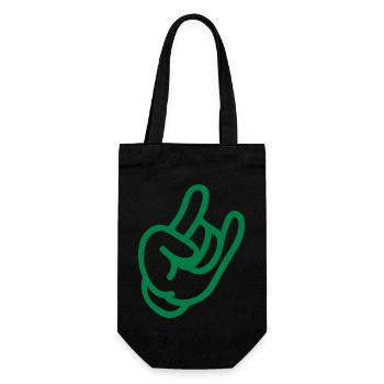 rock hand - Geschenkbeutel für Flaschen - Schwarz - Vorne