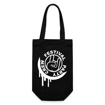 Festival Party Crew Rock Metal Team Runder Stempel - Geschenkbeutel für Flaschen - Schwarz - Vorne