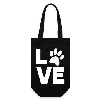 paw love love animal - Gift Bag for Bottles - black - Front