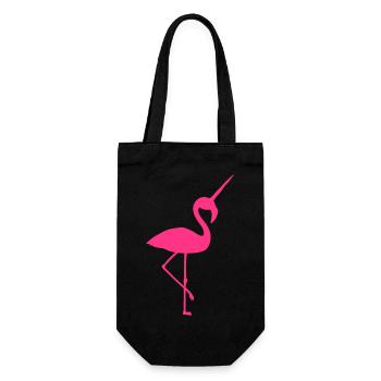 silhouette outline unicorn mystical rainbow horse - Gift Bag for Bottles - black - Front