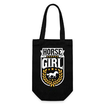 horse girl Zitat Spruch - Geschenkbeutel für Flaschen - Schwarz - Vorne