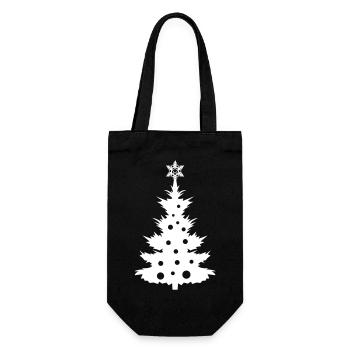 Weihnachtsbaum - Geschenkbeutel für Flaschen - Schwarz - Vorne