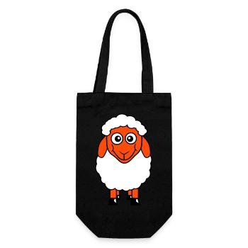 mouton bébé se tient mignon mignon agneau enfant cool bande dessinée - Sac à bouteille - noir - Devant