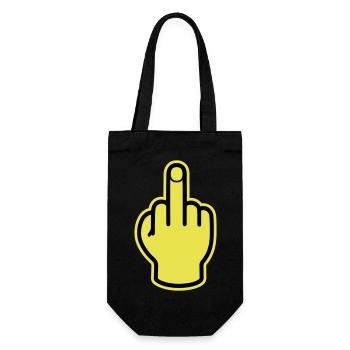 Middle Finger Hand Provocative - Gift Bag for Bottles - black - Front
