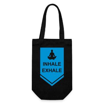 inhale exhale yoga quote - Gift Bag for Bottles - black - Front