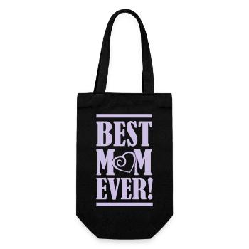 best mom ever - Geschenkbeutel für Flaschen - Schwarz - Vorne