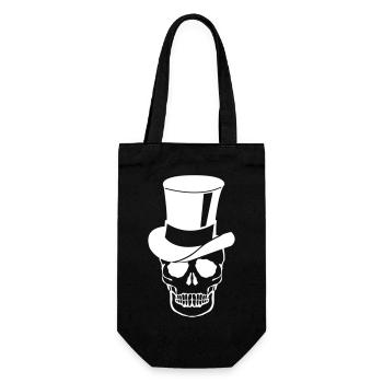 Skull Zylinder - Geschenkbeutel für Flaschen - Schwarz - Vorne