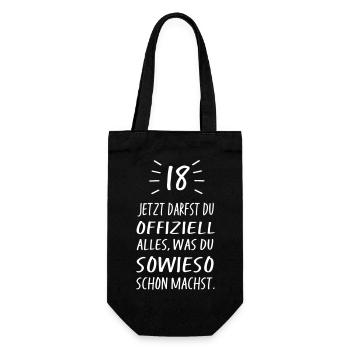 18 - Geschenkbeutel für Flaschen - Schwarz - Vorne