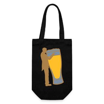 Groom embrasse le mariage à la bière - Sac à bouteille - noir - Devant