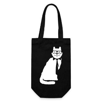 Smart Nerd Cat Lunettes à monture de corne Lunettes Geek Tie - Sac à bouteille - noir - Devant