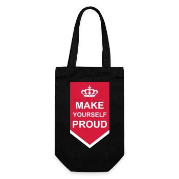 make yourself proud Zitat - Geschenkbeutel für Flaschen - Schwarz - Vorne