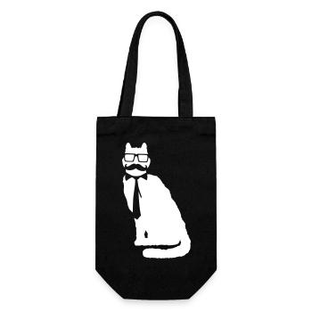 Smart Nerd Cat Lunettes à monture de corne Lunettes Geek Tie - Sac à bouteille - noir - Devant